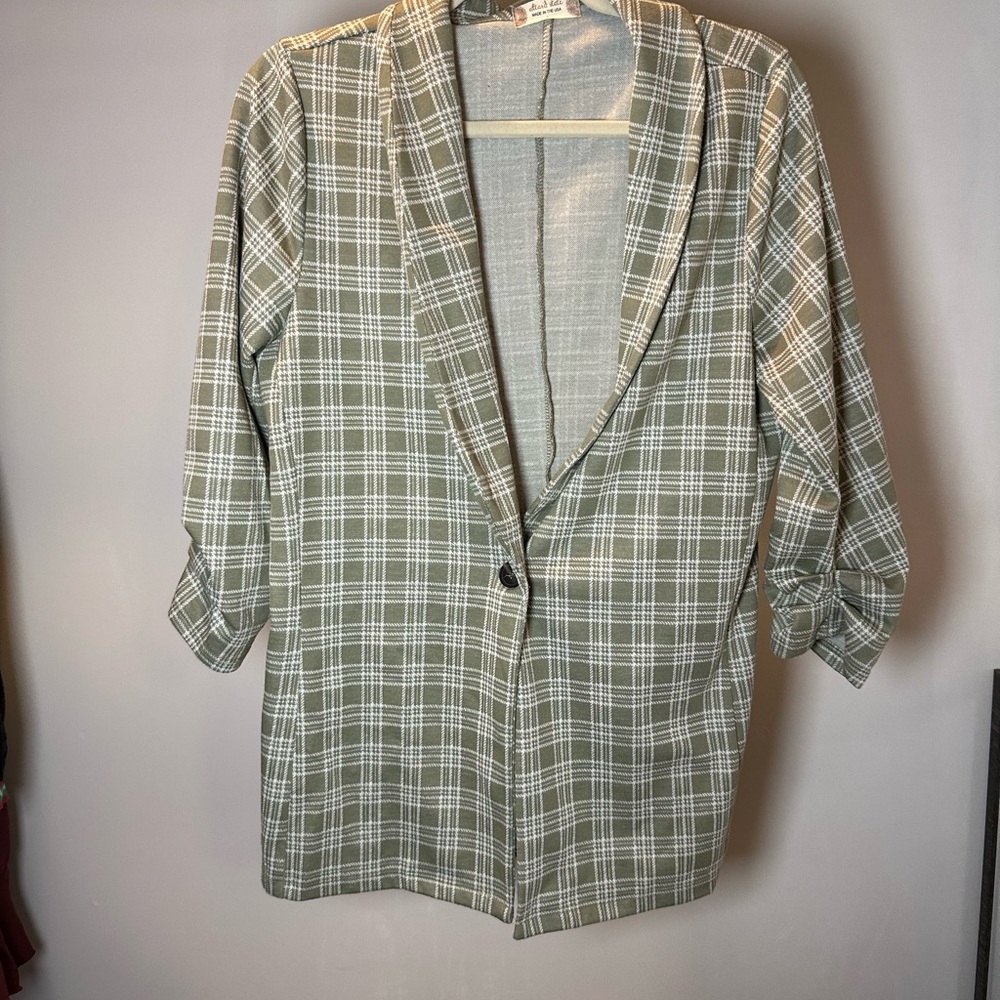 Altar'd State Green Plaid Blazer